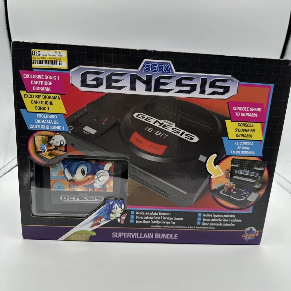 SEGA Genesis CONSOLE DIORAMA Supervillain Bundle w/ Exclusive Sonic 1 Cartridge